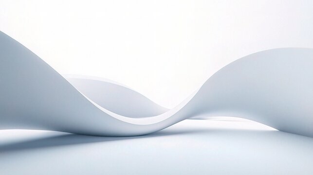 Abstract White Waves: A minimalist, abstract background of undulating white shapes against a soft, white backdrop. Ideal for modern, clean designs, technology, and branding.  
