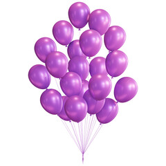 3D Violet Balloons