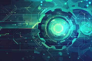 Obraz premium Abstract Futuristic Technology Gear