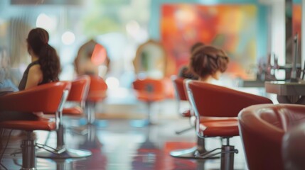 Aesthetic ultra realistic beauty salon with chairs, white and black shade, minimalist, beauty style concept, pretty and cute salon.