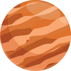 Venus, the second planet from the sun, is showing its dense and toxic atmosphere