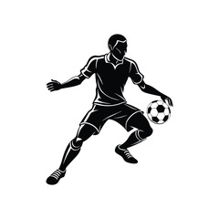football player with ball silhouette

