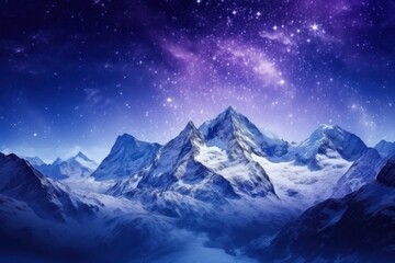 Purple landscape mountain night. © Rawpixel.com