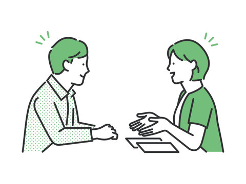 会話をする私服の男女