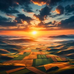 sunset in the mountains