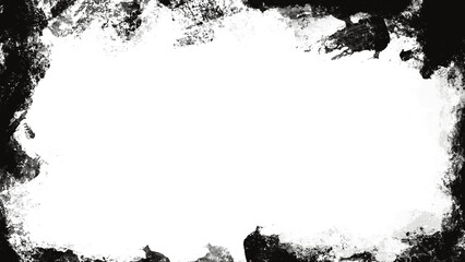 8k Grunge Border Frame transparent png. horizontal