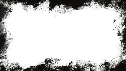 8k Grunge Border Frame transparent png. horizontal