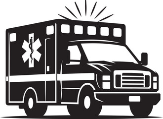 Ambulance silhouette flat vector illustration isolated on a white background © Md Hasan