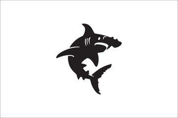 shark silhouette vector illustration. Different kind of sharks.