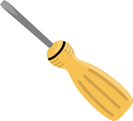 Yellow screwdriver illustration