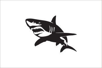 shark silhouette vector illustration. Different kind of sharks.