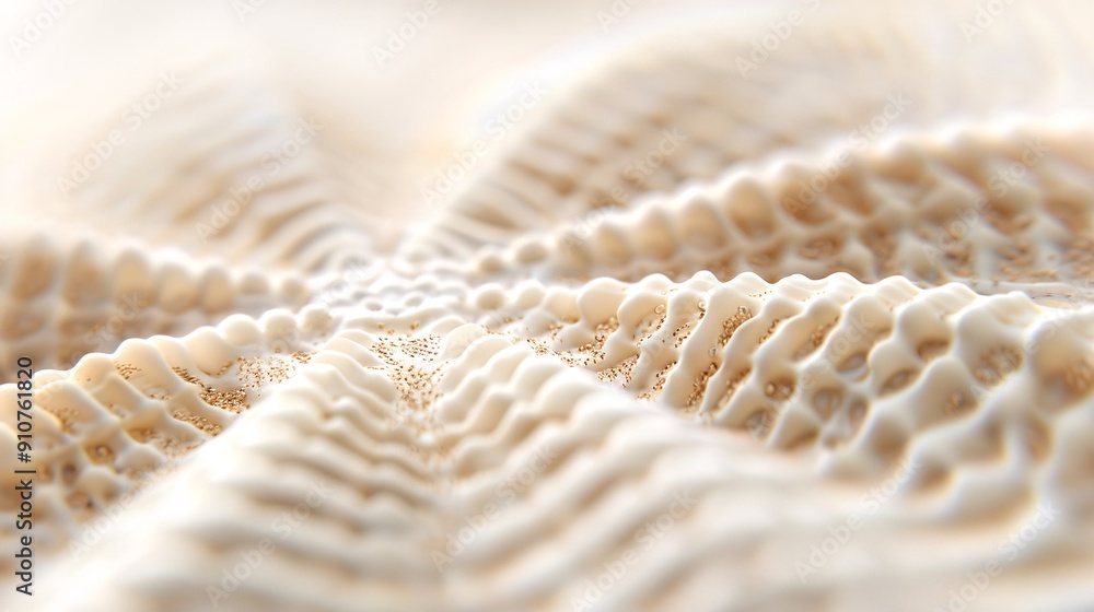 Poster hyper-realistic macro photograph of a sand dollar's intricate surface pattern, fine details of pores