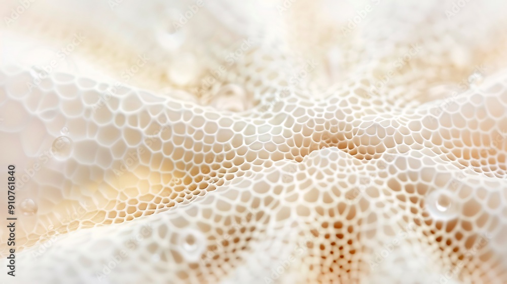 Poster hyper-realistic macro photograph of a sand dollar's intricate surface pattern, fine details of pores