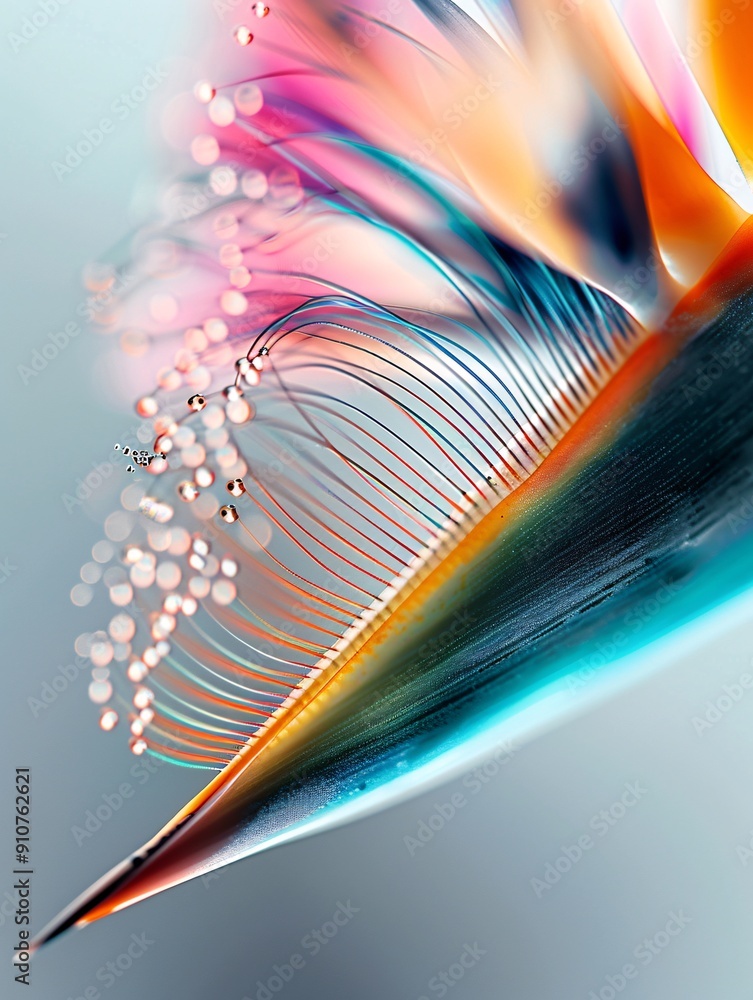 Poster 8k resolution macro shot of a bird of paradise flower, vivid colors and intricate petal structures v