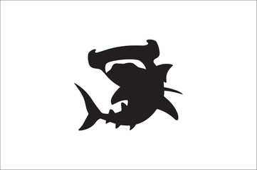 Fototapeta premium shark silhouette vector illustration. Different kind of sharks.