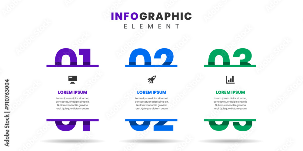 Poster vector graphic of infographic element design templates with icons and 3 options or steps. suitable f