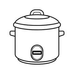 rice cooker line art vector illustration