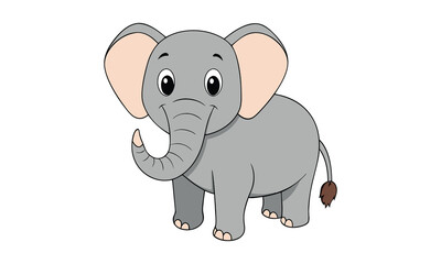 Fototapeta premium elephant illustration white background