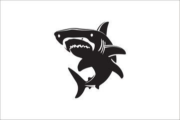 shark silhouette vector illustration. Different kind of sharks.