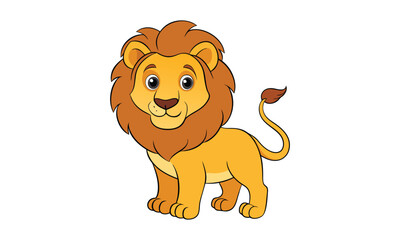 Fototapeta premium cute carton-style lion illustration