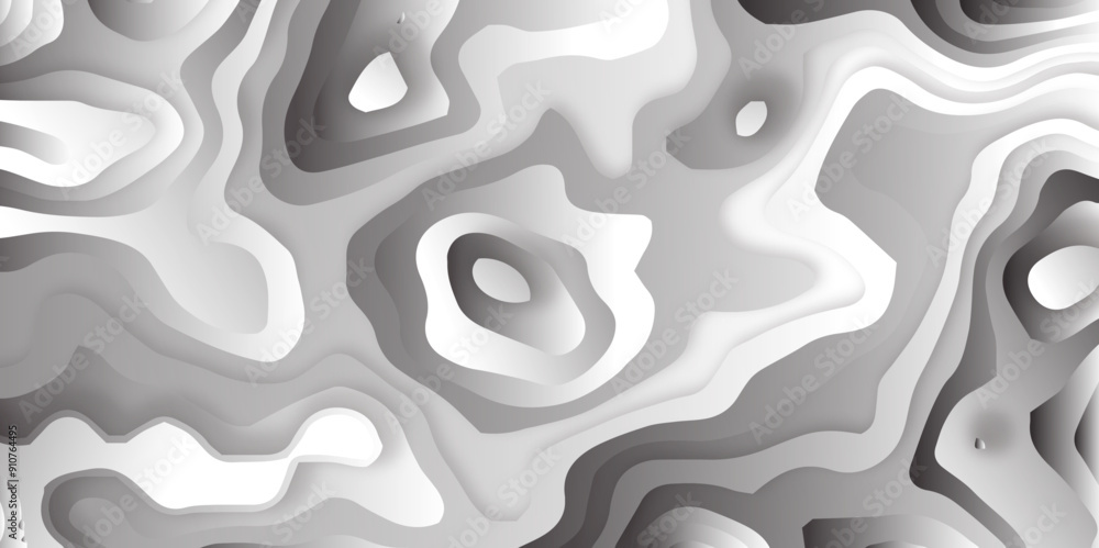 Aufkleber abstract geometric papercut style curve line decoration textured with 3d geometry circle wavy layers