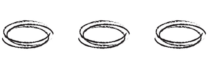 Hand drawn circle line sketch set. Vector circular scribble doodle round circles for message note mark design element.
