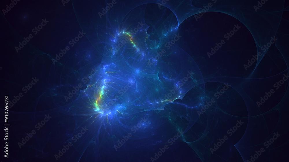 Aufkleber 3d manual rendering abstract fantasy light fractal background. its not ai generatd illustration.