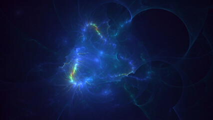 3D manual rendering abstract fantasy light fractal background. Its not AI Generatd illustration.
