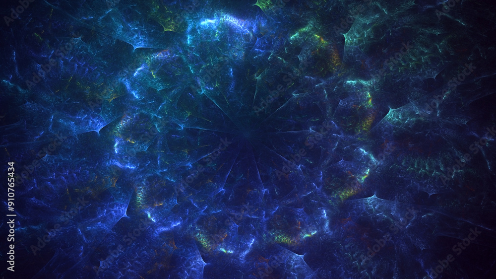 Aufkleber 3d manual rendering abstract fantasy light fractal background. its not ai generatd illustration.