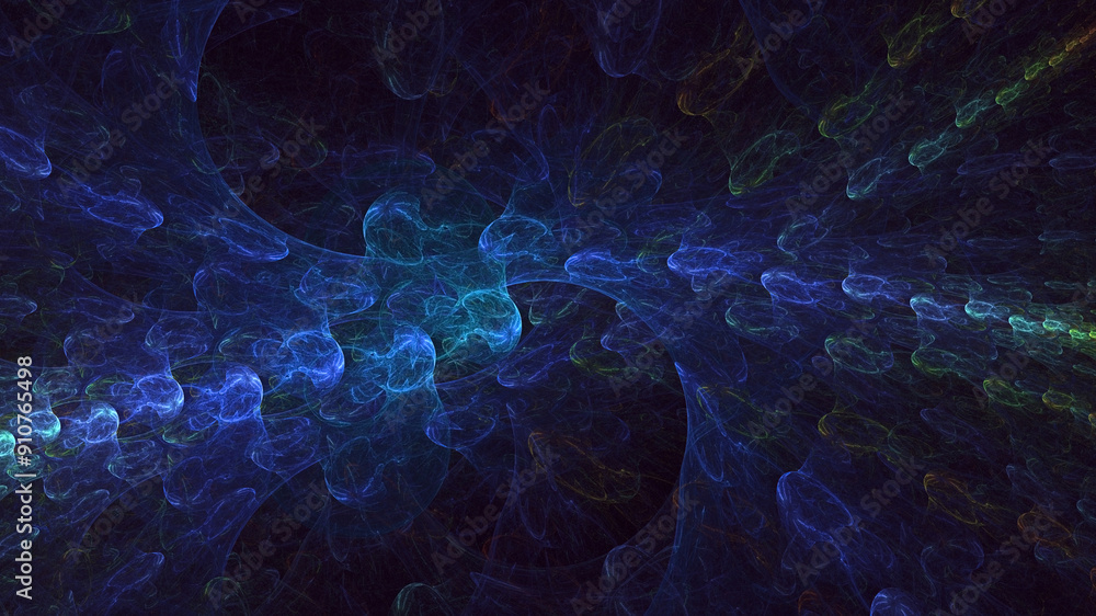 Aufkleber 3d manual rendering abstract fantasy light fractal background. its not ai generatd illustration.