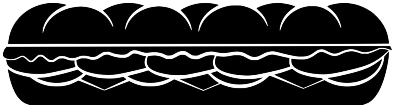 bread illustration food silhouette sandwich logo hoagie icon tasty outline picnic meal snack toast loaf jam breakfast slice bakery shape eat meat toasted for vector graphic background