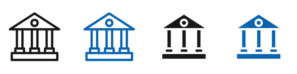 bank icon Flat illustration vector