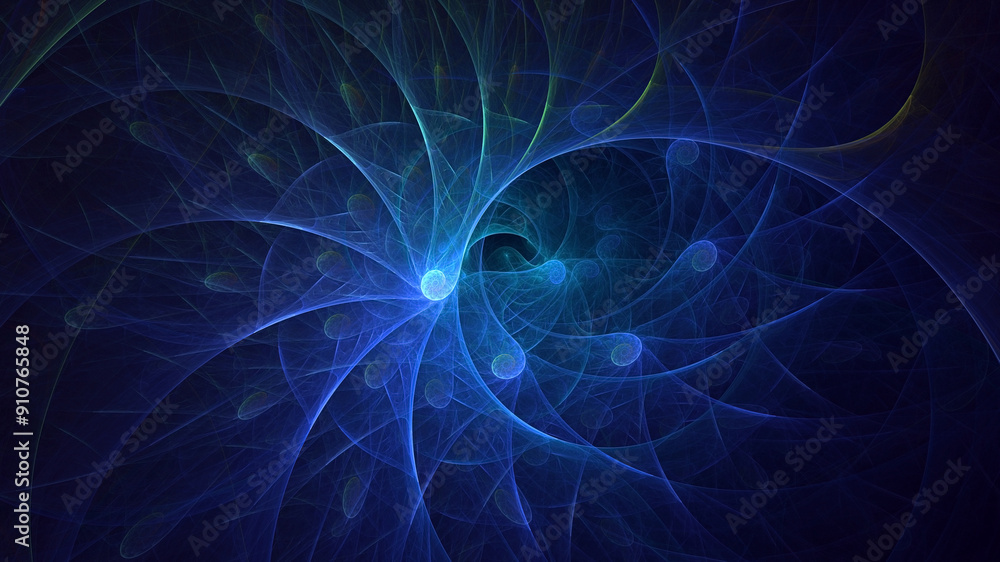 Aufkleber 3d manual rendering abstract fantasy light fractal background. its not ai generatd illustration.