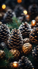 Golden Pine Cones Decoration