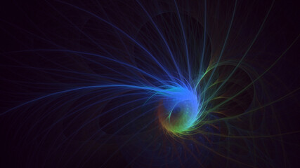 3D rendering abstract blue technology fractal background. Its not AI Generatd illustration.