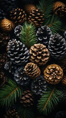 Fototapeta premium Pine Cones Arrangement