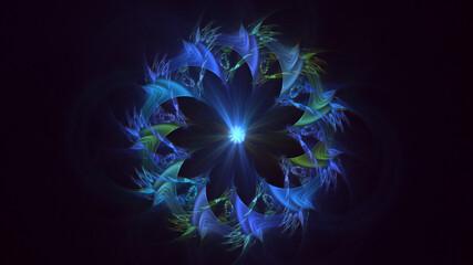 3D manual rendering abstract round light background. Its not AI Generatd illustration.