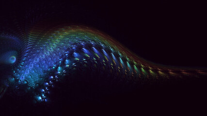 3D manual rendering abstract colorful fractal light background. Its not AI Generatd illustration.