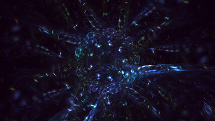 3D manual rendering abstract colorful fractal light background. Its not AI Generatd illustration.