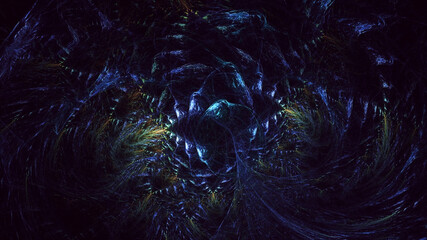 3D manual rendering abstract colorful fractal light background. Its not AI Generatd illustration.