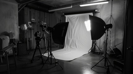 A Modern photo studio with professional equipment perfect for photography, tv, film, drama etc.