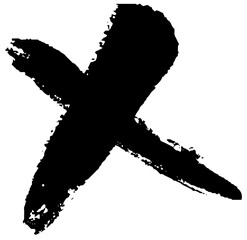 筆タッチのアルファベットのXのイラスト