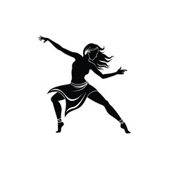 one women street dance pose silhouette