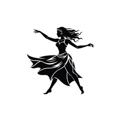 Fototapeta premium one women street dance silhouette 