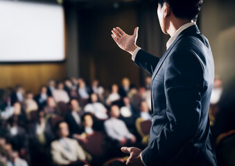 プレゼンテーションするビジネスマンイメージ