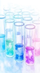 Clinical trials, volunteers participating, scientific study, Watercolor style