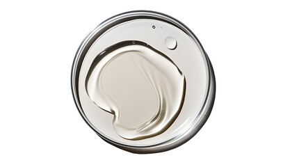 Face gel swatch, Liquid circle swatch of cream on white background