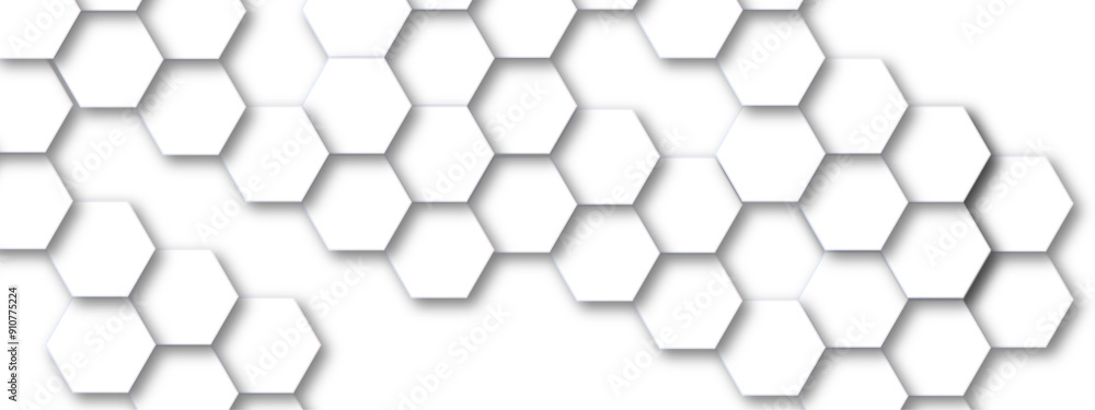 Poster vector technology background with hexagon concept design. embossed hexagon , honeycomb white shadow.