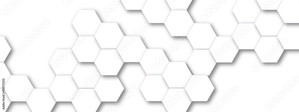 Aufkleber vector technology background with hexagon concept design. embossed hexagon , honeycomb white shadow.