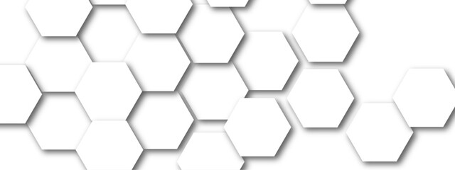 Abstract white soft hexagon concept design abstract technology background vector. White 3D futuristic honeycomb mosaic white background. 